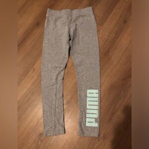 🃏 Puma | Grey Leggings Light Blue Logo